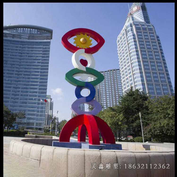 不锈钢广场抽象雕塑 (135)