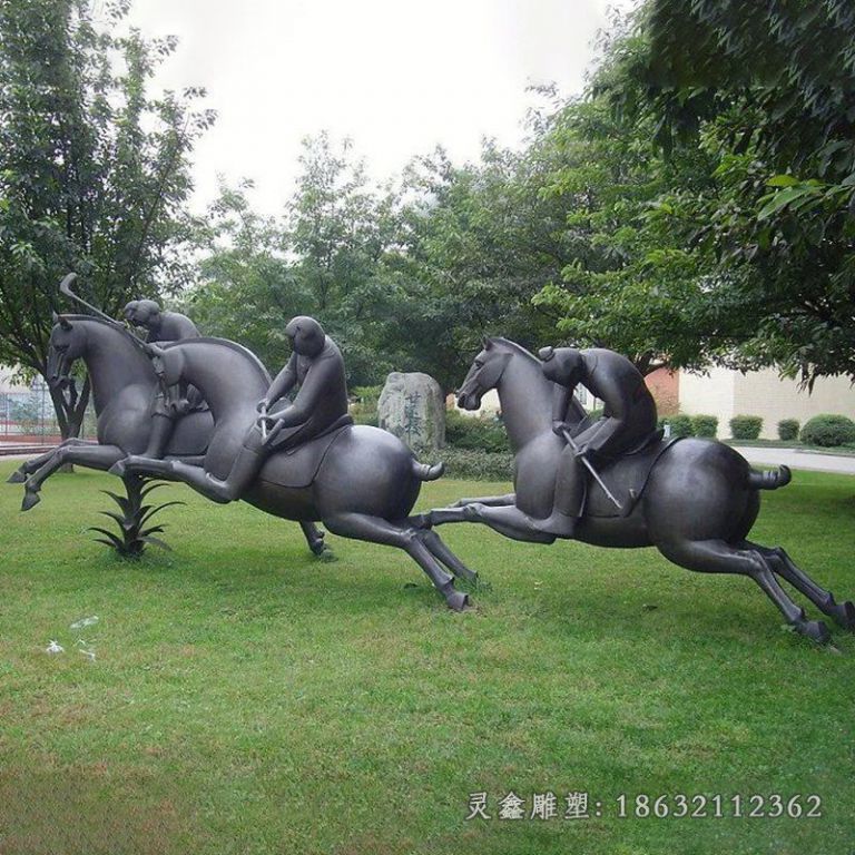 抽象人物骑马铜雕，公园景观雕塑