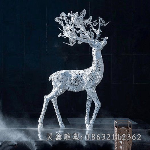 不锈钢鹿雕塑 (2)