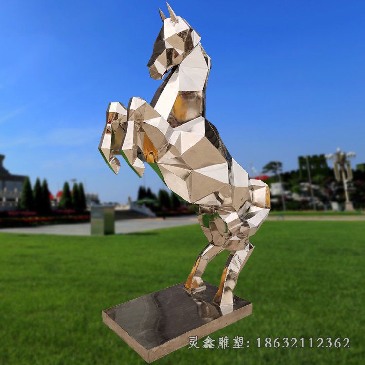 不锈钢马动物雕塑 (35)