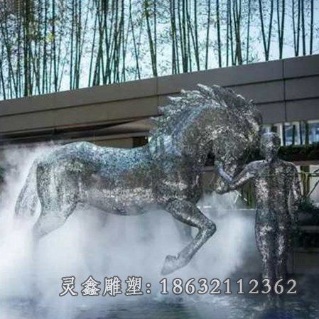 不锈钢马动物雕塑 (53)