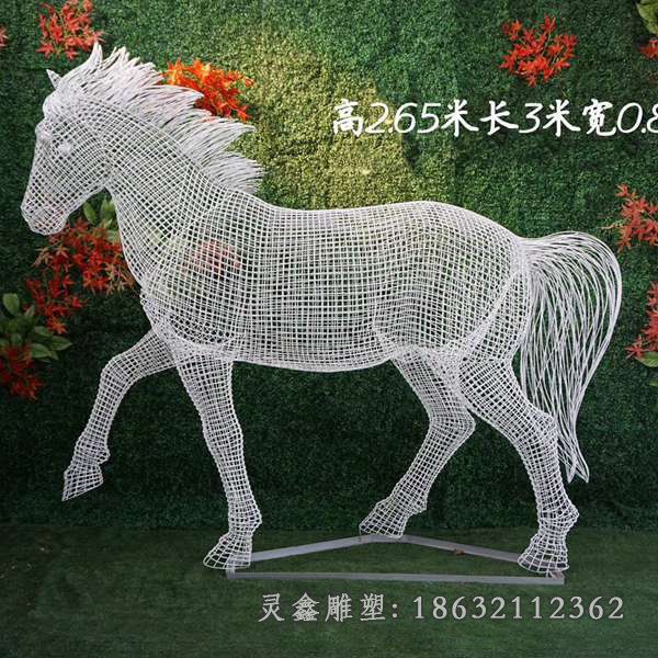 不锈钢马动物雕塑 (124)
