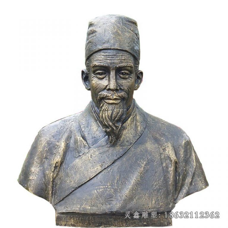 古代名人李时珍胸像铜雕