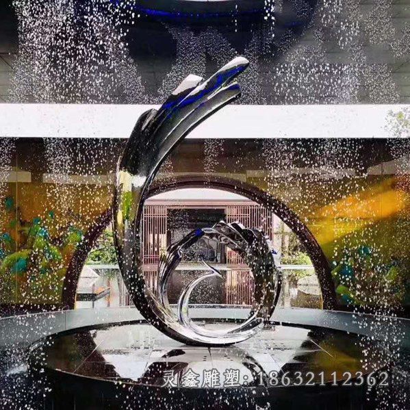 不锈钢喷泉雕塑 (14)
