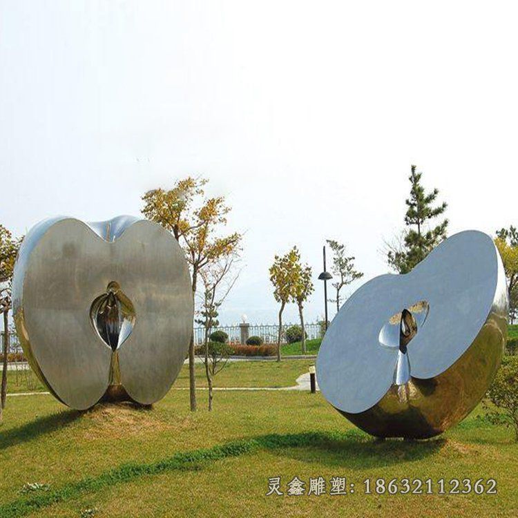 不锈钢苹果雕塑 (3)