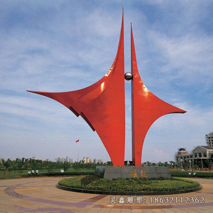 不锈钢旗帜雕塑 (6)
