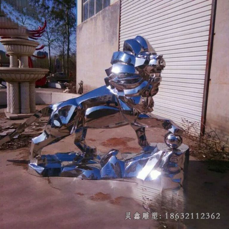 不锈钢狮子雕塑 (5)