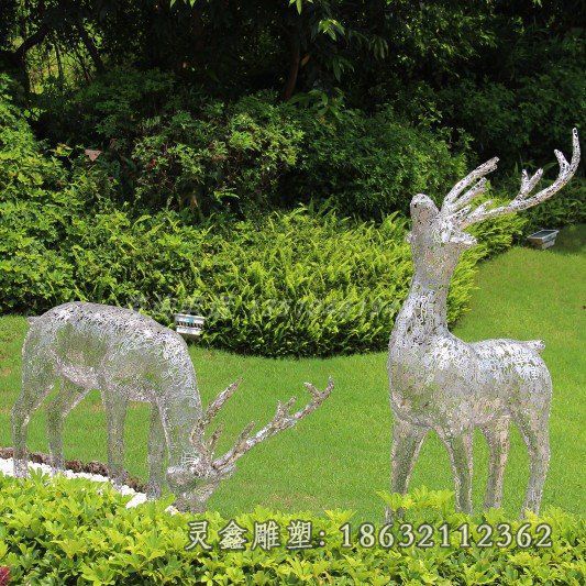 不锈钢鹿雕塑 (525)