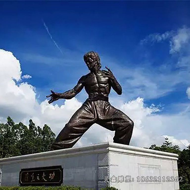 李小龙铜雕，广场李小龙铜雕