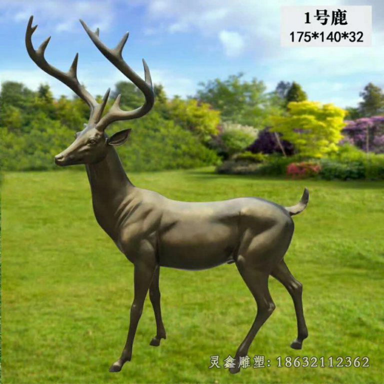 鹿动物铜雕