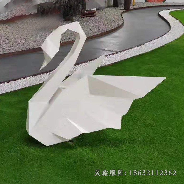 不锈钢天鹅雕塑 (18)