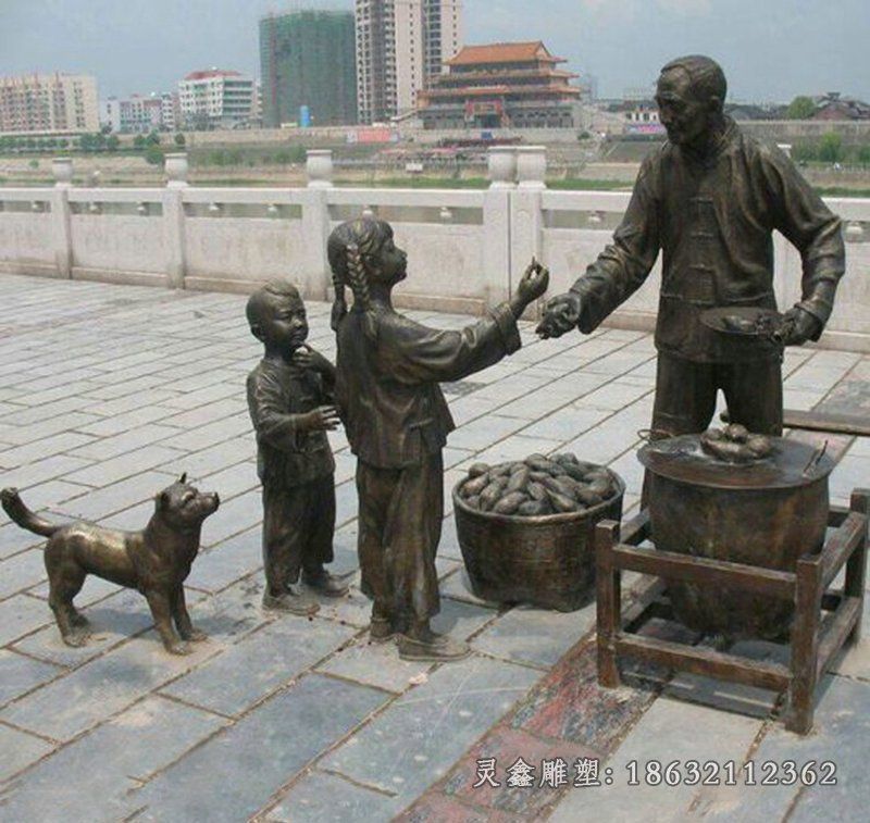 买卖红薯小品铜雕人物_看图王