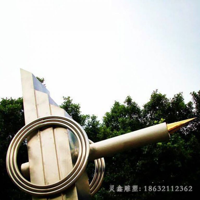 不锈钢校园钢笔雕塑 (7)