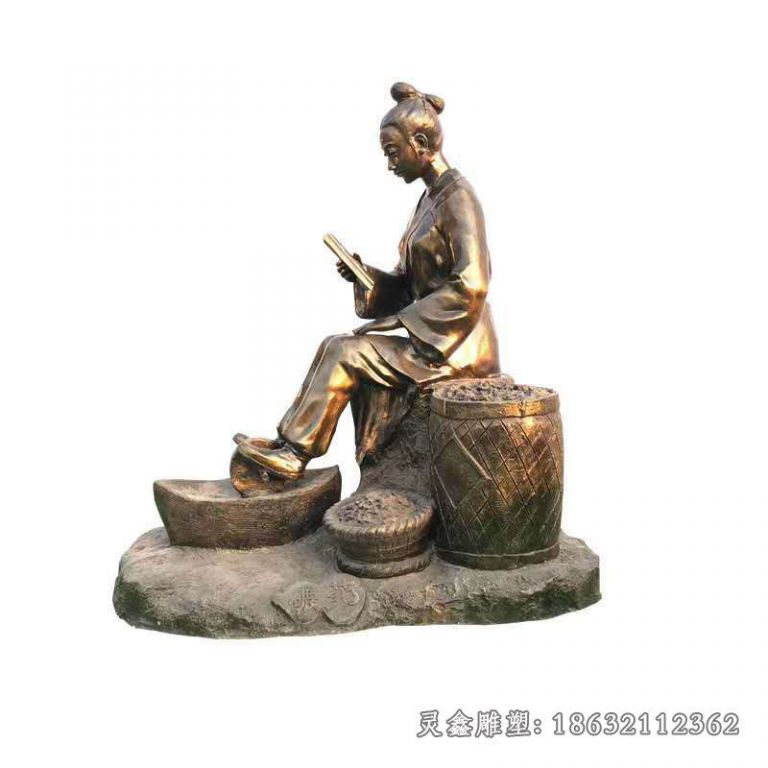 碾药人物铜雕 (1)