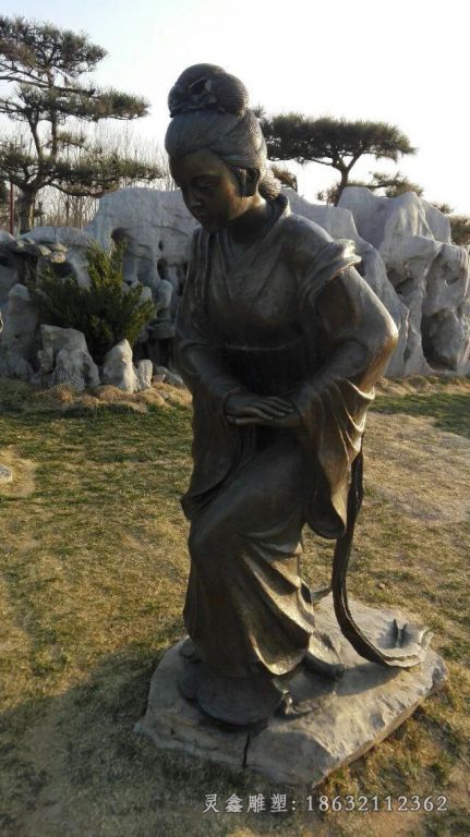 娘娘行礼铜雕，古代名人铜雕