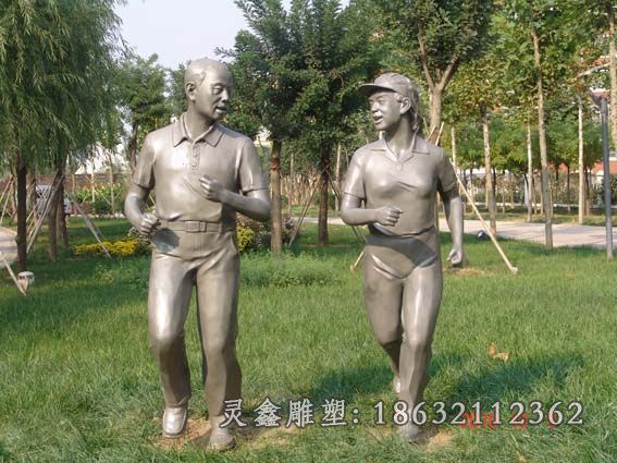 跑步铜雕，漫跑铜雕，人物铜雕