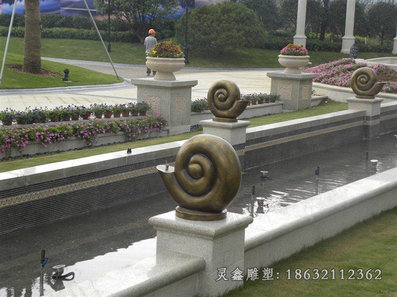 喷水铜蜗牛，蜗牛铜雕