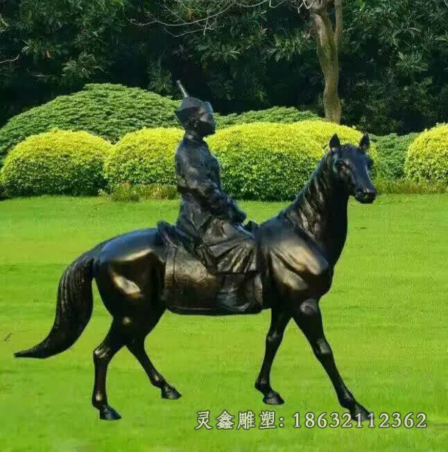 骑马人物铜雕 (2)