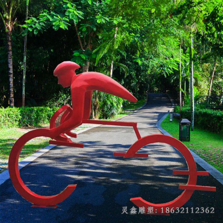 不锈钢自行车雕塑 (74)