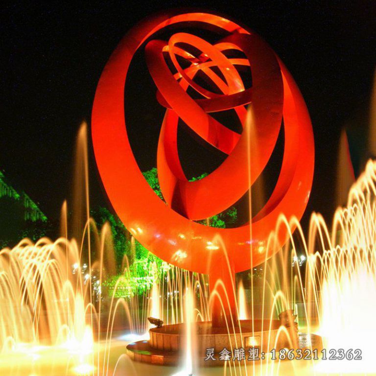 不锈钢圆环景观雕塑 (28)