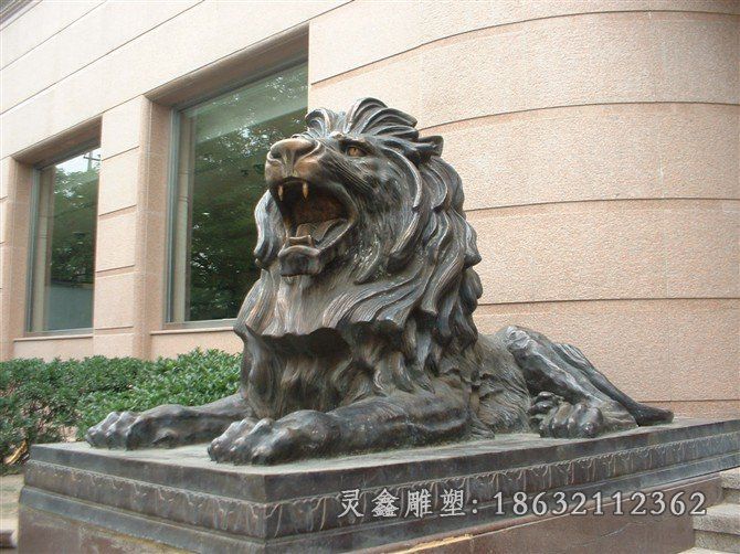 狮子铜雕，铸铜狮子雕塑，汇丰狮铜雕