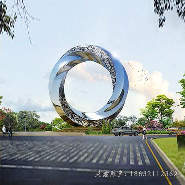 不锈钢圆环景观雕塑 (83)