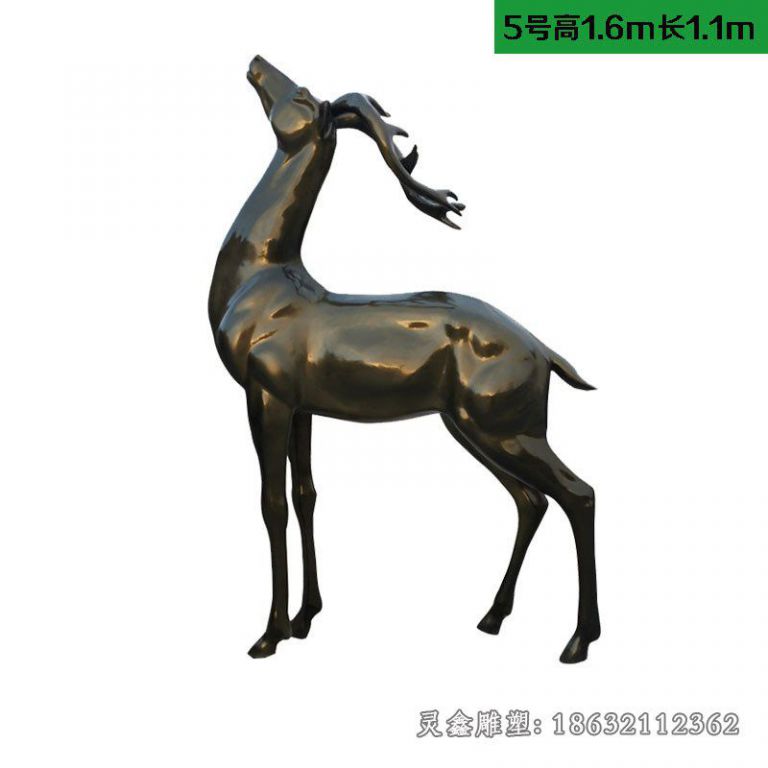抬头鹿铜雕