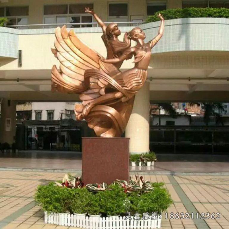 跳舞铜雕，景观校园铜雕