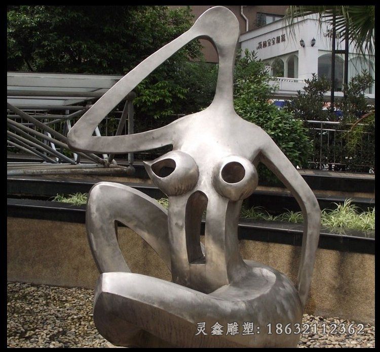 不锈钢抽象人物雕塑 (7)