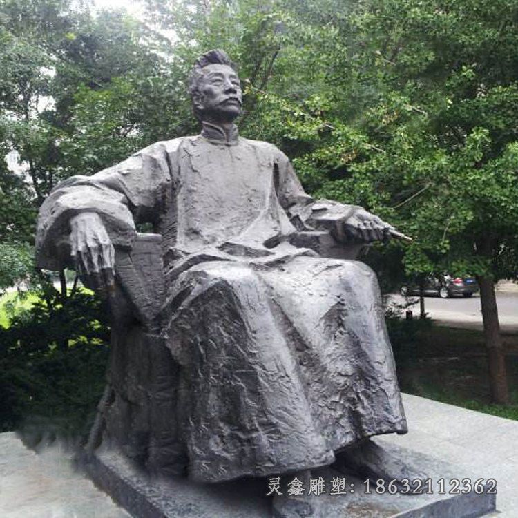 文学家鲁迅铜雕