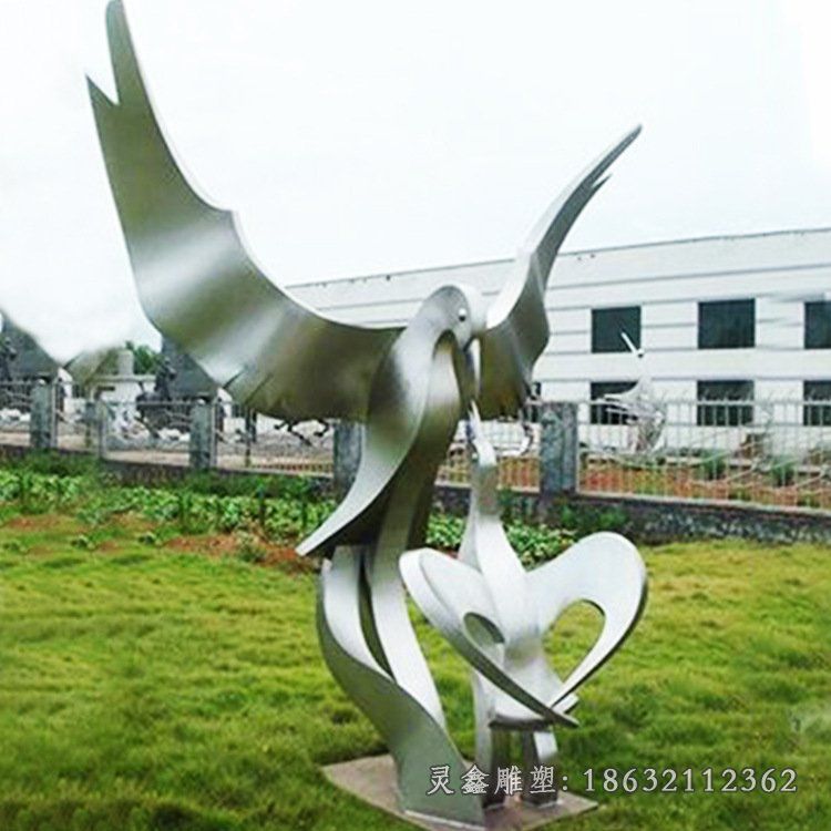 不锈钢鸽子雕塑 (7)