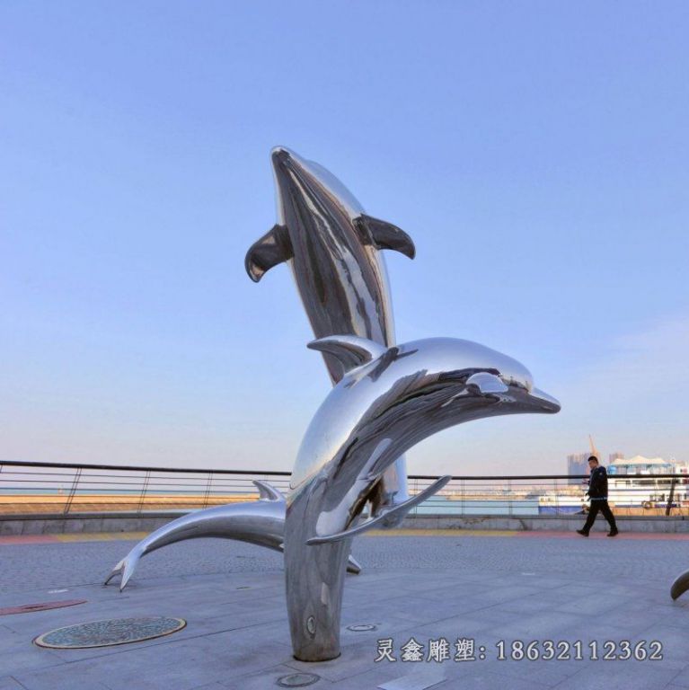 不锈钢海豚雕塑 (2)_看图王