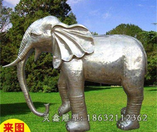 不锈钢大象动物雕塑 (4)