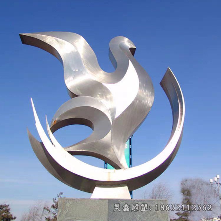 不锈钢鸽子雕塑 (2)