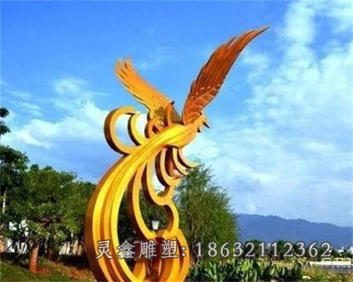 不锈钢凤凰动物雕塑 (19)_看图王