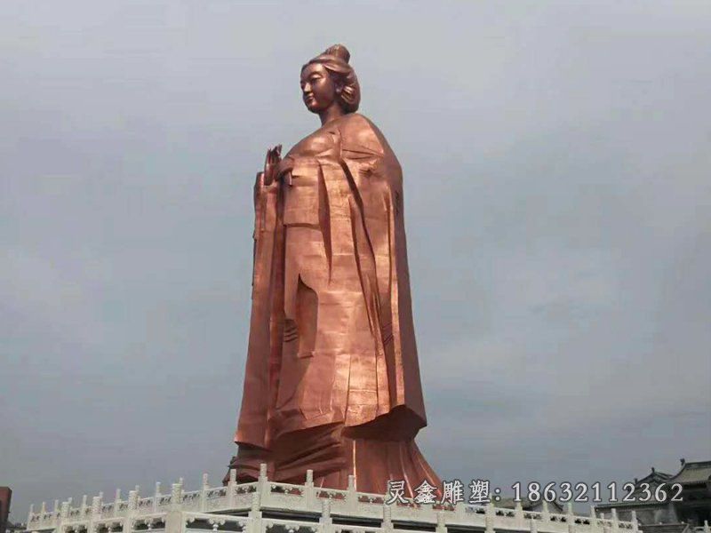 古代妇女铜雕
