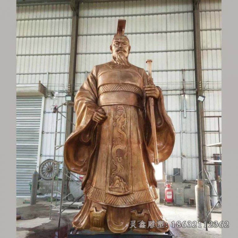 汉武帝铜雕，帝王