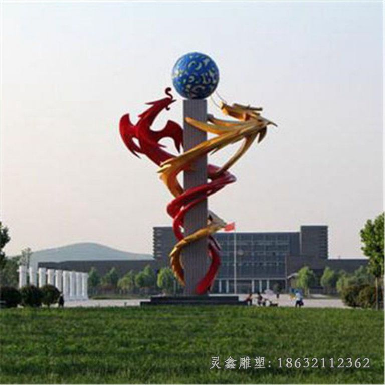 不锈钢龙雕塑 (4)