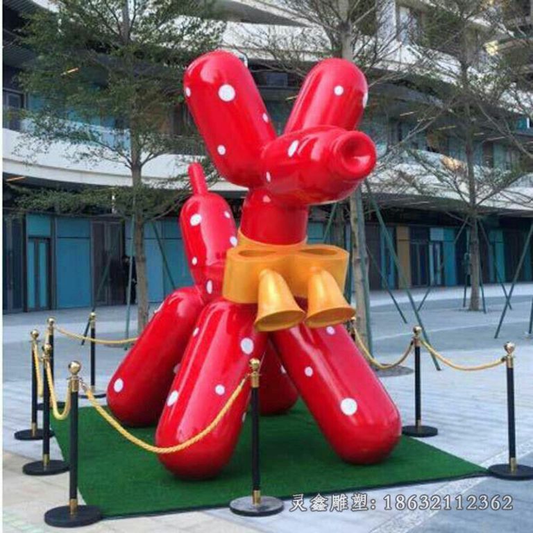 不锈钢气球狗雕塑 (2)