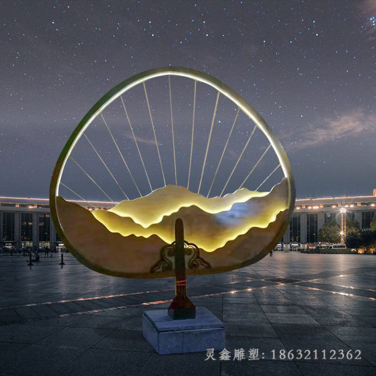 不锈钢扇子雕塑 (13)