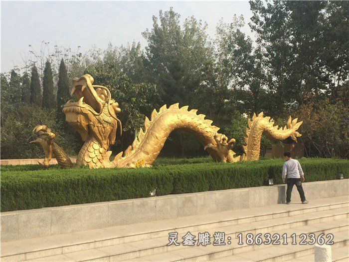 金龙铜雕，公园景观雕塑