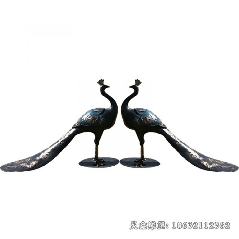 孔雀铜雕 (1)