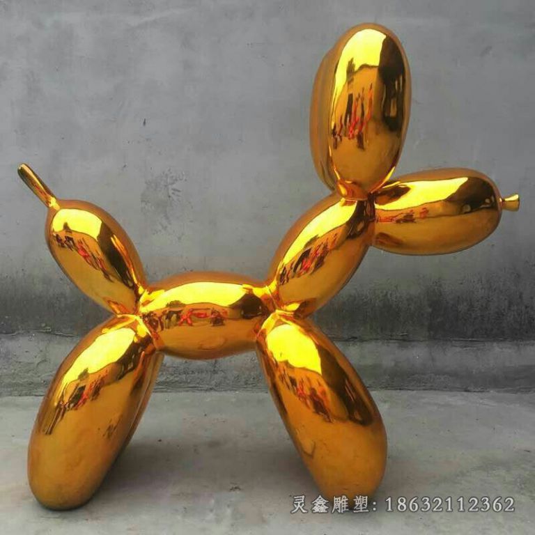 不锈钢气球狗雕塑 (1)