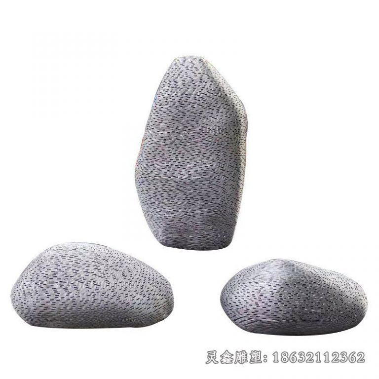 不锈钢石头雕塑 (1)