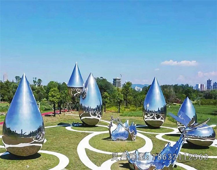不锈钢水滴雕塑 (3)_看图王