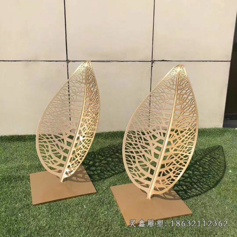 不锈钢树叶雕塑 (3)