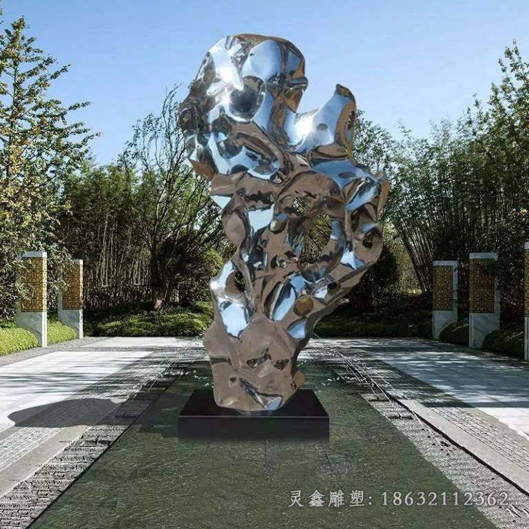 不锈钢太湖石雕塑 (2)