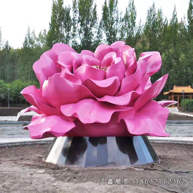 不锈钢鲜花雕塑 (4)