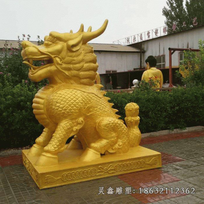 麒麟动物铜雕 (1)