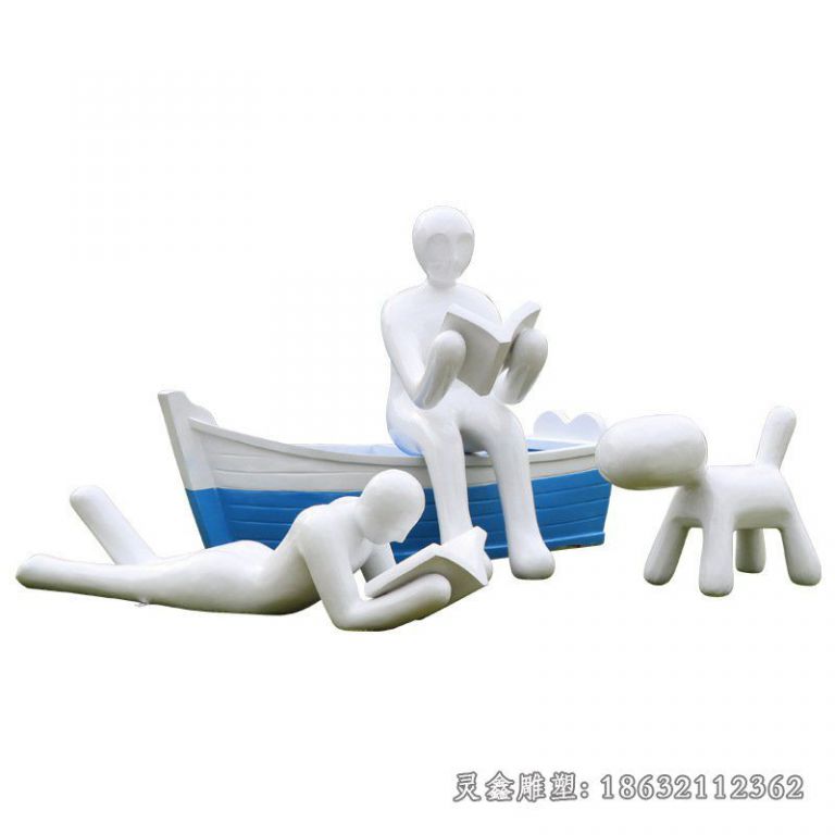 不锈钢一家人雕塑 (1)
